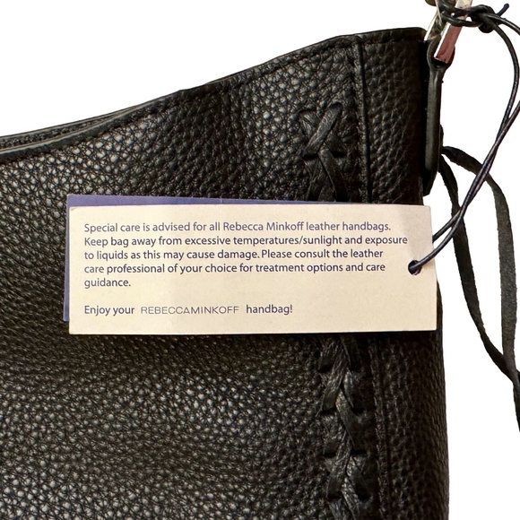 Rebecca Minkoff NWT - Black Leather Hobo with Whipstitch - Picture 8 of 11